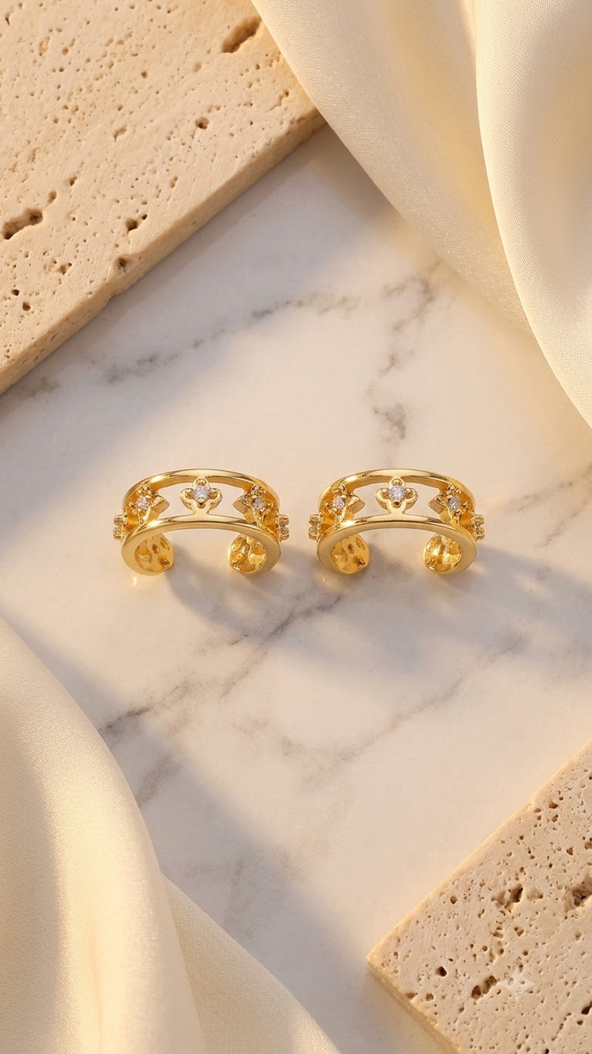 18K Gold Plated Studded Cuffs - Nox