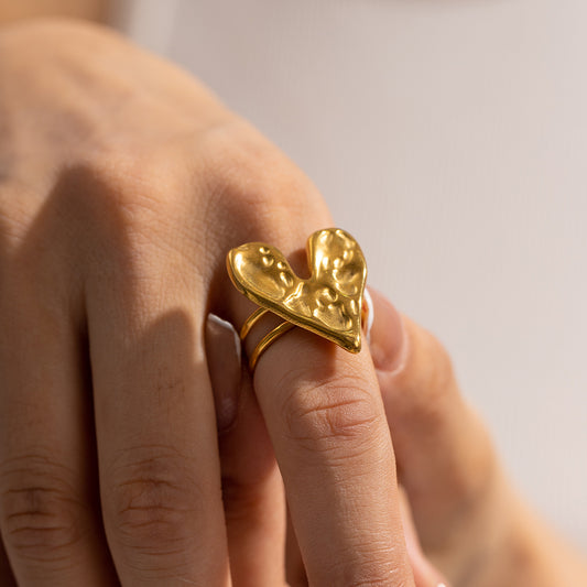 Lilyah Jewelry Gold Plated Ring . Stunning, minimalistic, adjustable, elegant and statement ring. Gift idea for her.