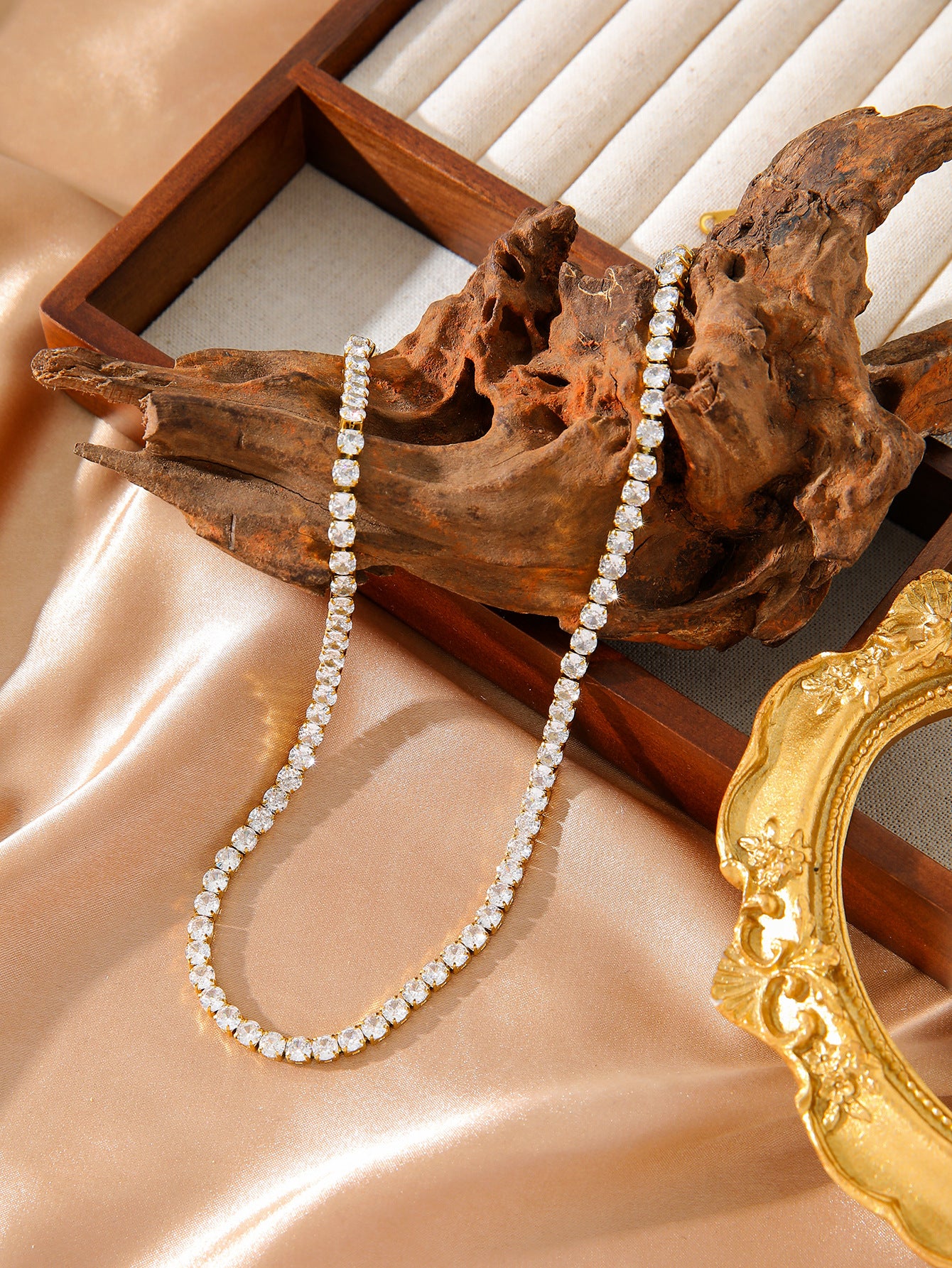 18K Gold Plated Zircon Tennis Necklace - 3mm