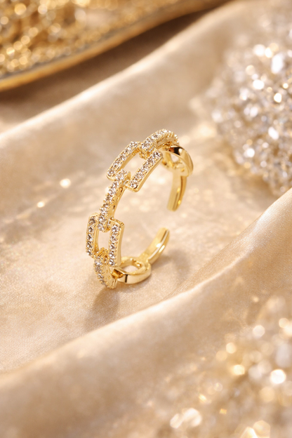 Diamond Link Ring - Gold Plated Pinterest Inspired Ring