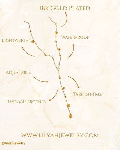 Selene - 18k Gold Plated Delicate Drop Y-Necklace