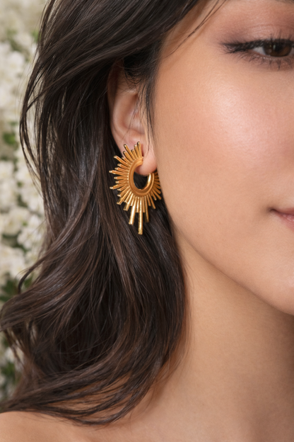 16k Gold Plated Sun Shine Gold Plated Earrings