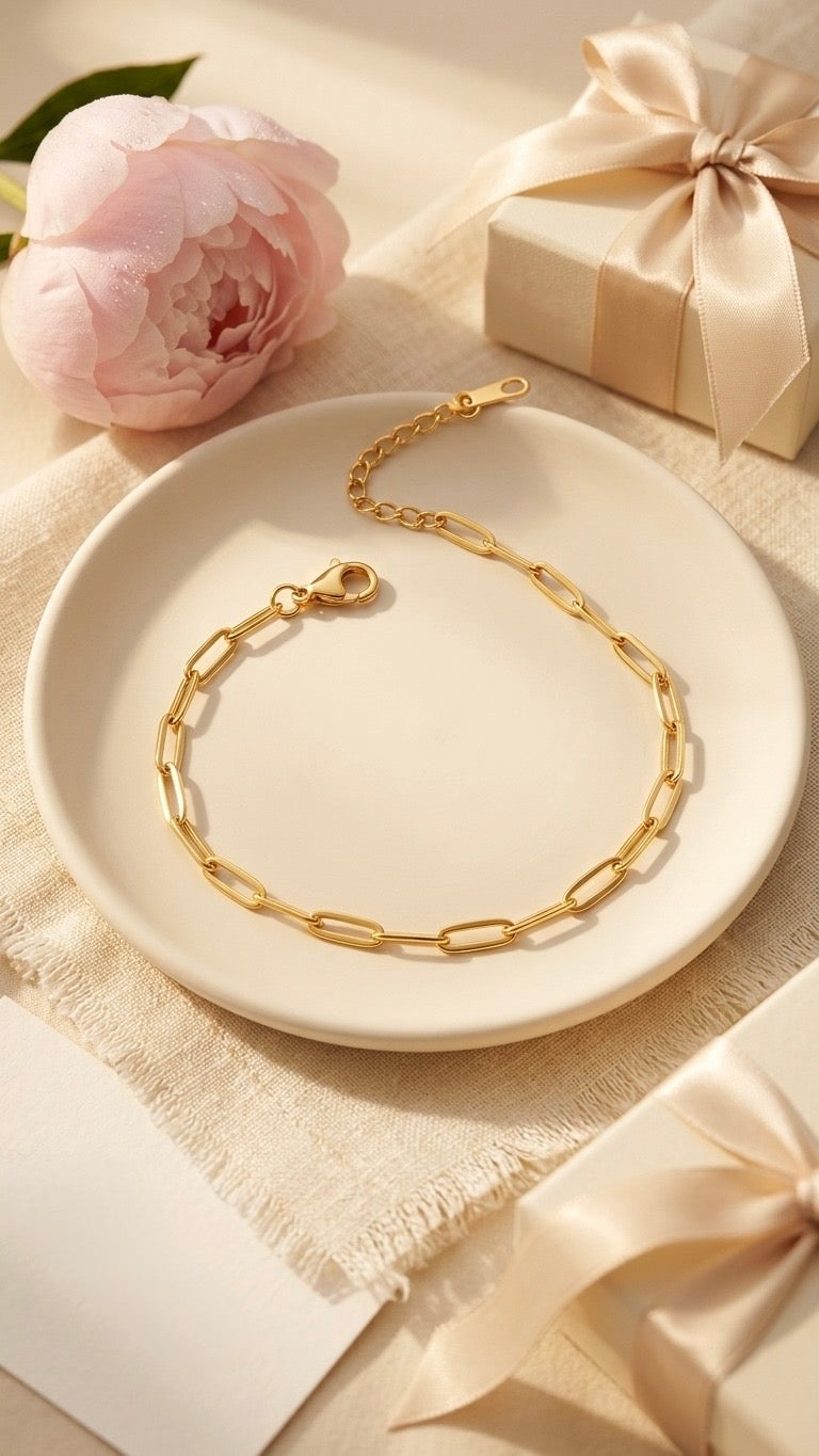 18K Gold Plated Link Chain Bracelet