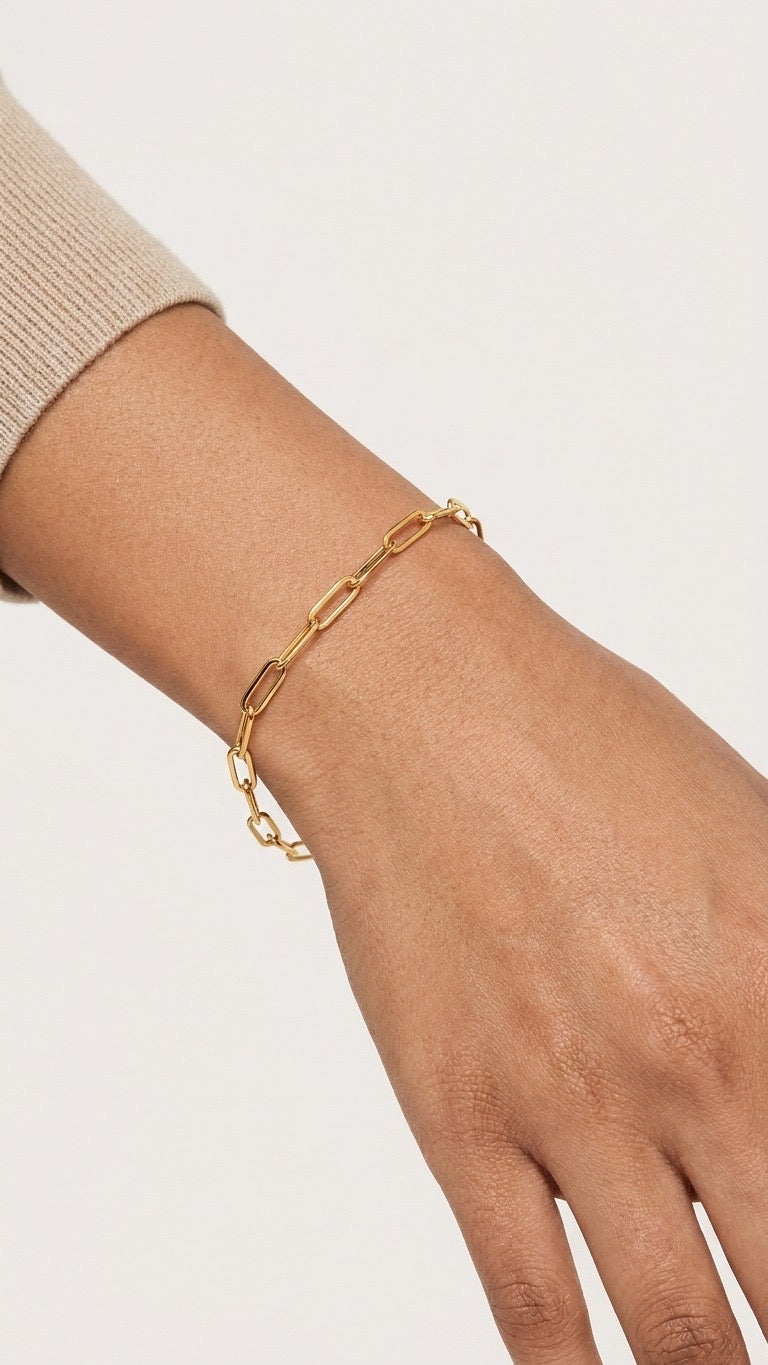 18K Gold Plated Link Chain Bracelet