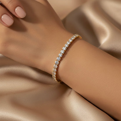 18K Gold Plated Classic Tennis Bracelet