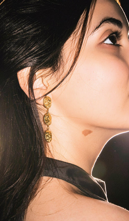 Golden Drops - 16K Gold Plated Long and Dainty Earrings