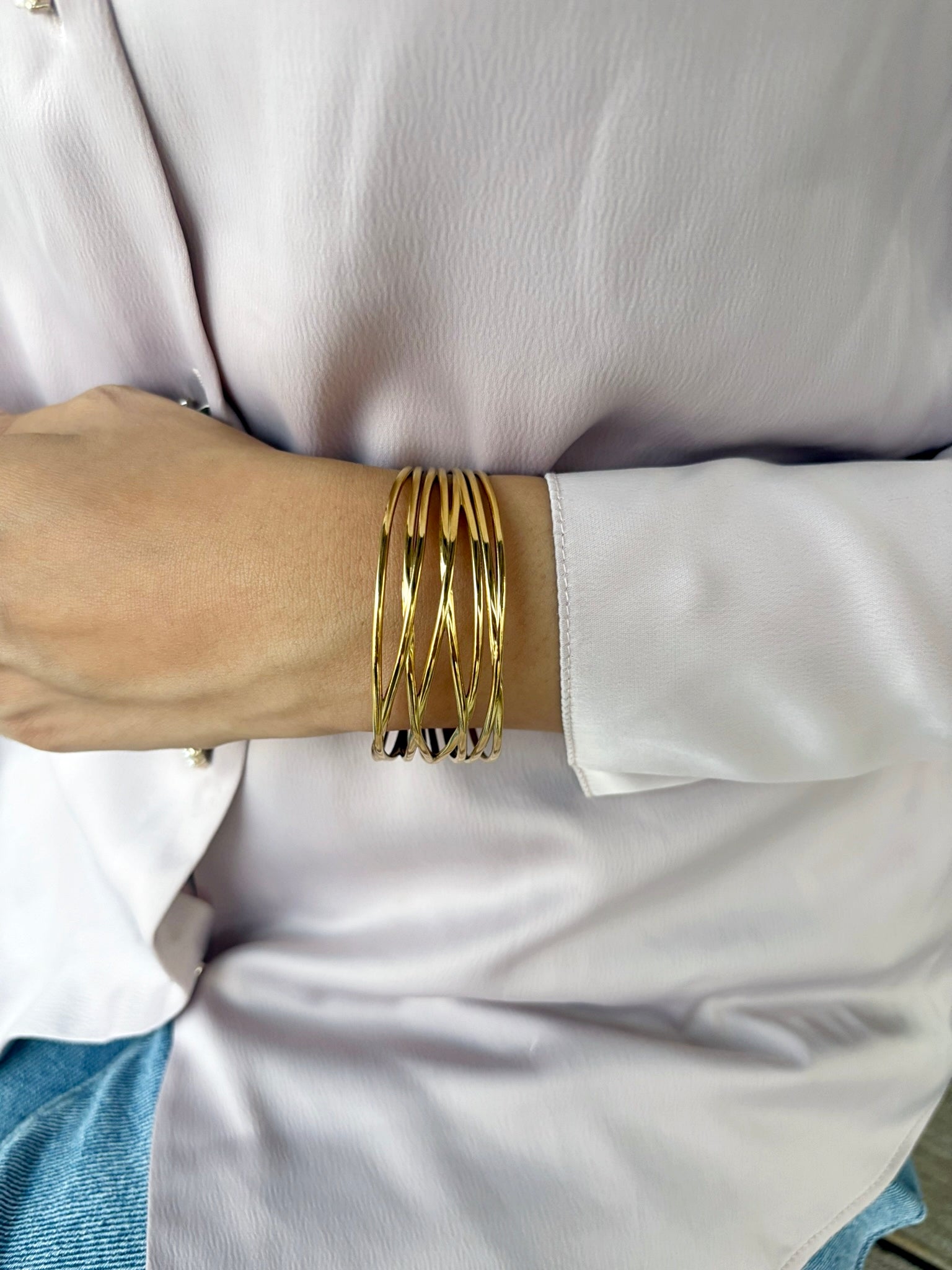 Lilyah Jewelry Gold Plated Delicate Bracelet . Stunning, minimalistic and elegant. Gift for her