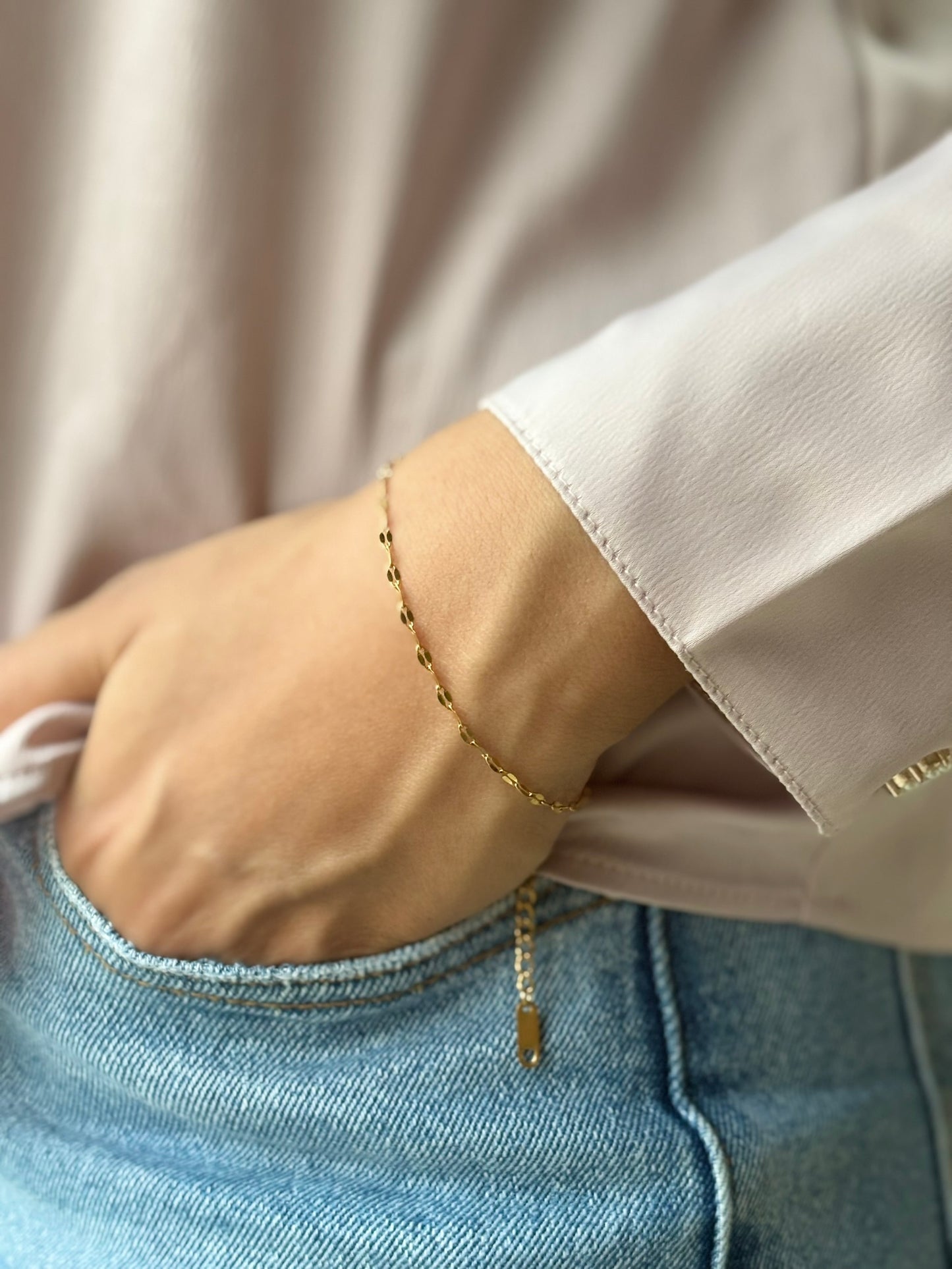 Lilyah Jewelry Gold Plated Delicate Bracelet . Stunning, minimalistic and elegant. Gift for her