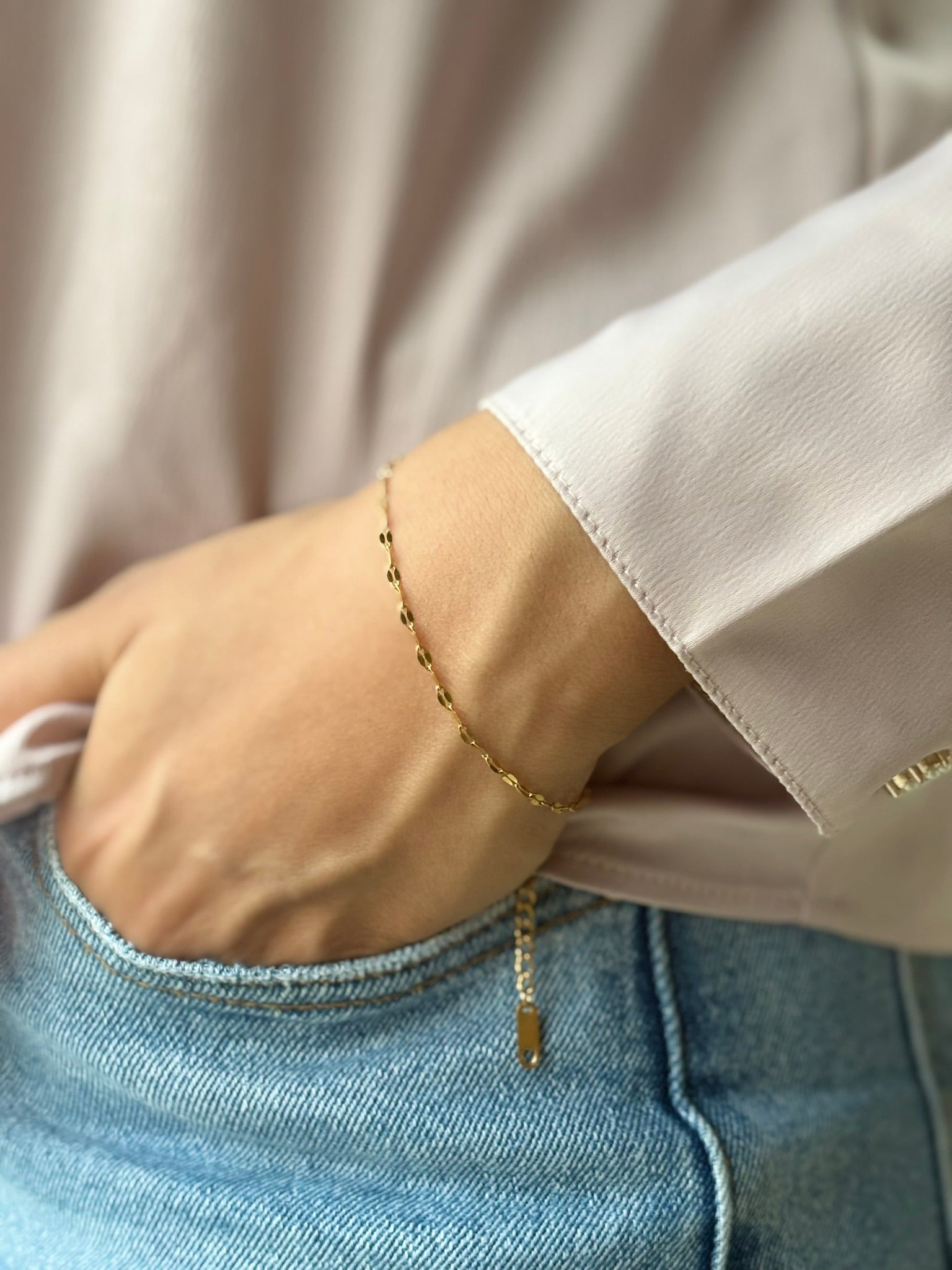 Lilyah Jewelry Gold Plated Delicate Bracelet . Stunning, minimalistic and elegant. Gift for her