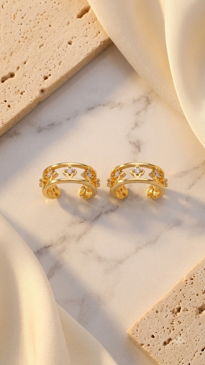 18K Gold Plated Studded Cuffs - Nox