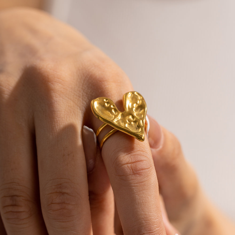 Lilyah Jewelry Gold Plated Ring . Stunning, minimalistic, adjustable, elegant and statement ring. Gift idea for her.