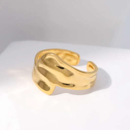 Lilyah Jewelry Gold Plated Ring . Stunning, minimalistic, adjustable, elegant and statement ring. Gift idea for her.