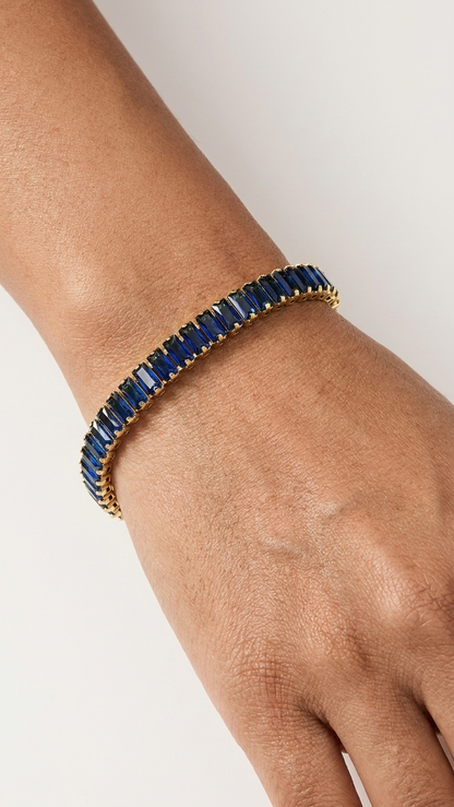 18K Gold Plated Tennis Bracelet - Royal Blue