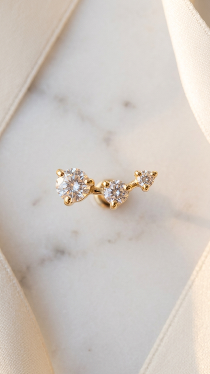 18K Gold Plated Stary Ear Piercing