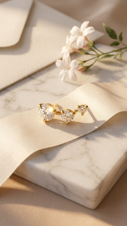 18K Gold Plated Stary Ear Piercing