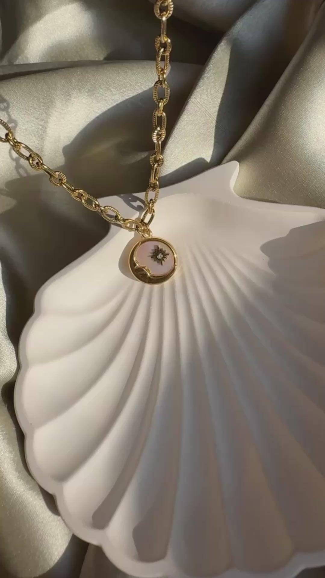 Lilyah Jewelry gold plated Necklace. A pendant with the moon and the star